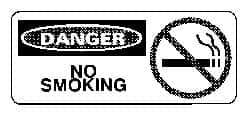 NMC - "Danger - No Smoking", 7" Long x 17" Wide, Rigid Plastic Safety Sign - Rectangle, 0.05" Thick, Use for Accident Prevention - Top Tool & Supply