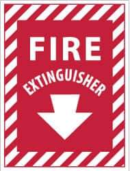 NMC - Fire Extinguisher, Pressure Sensitive Vinyl Fire Sign - 9" Wide x 12" High - Top Tool & Supply