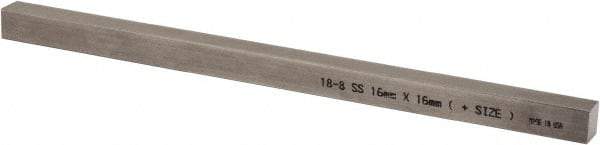 Made in USA - 12" Long, Oversized Key Stock - 18-8 Stainless Steel - Top Tool & Supply