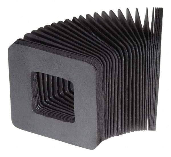 Made in USA - 0.02 Inch Thick, Polyester Square Flexible Bellows - 5 x 5 Inch Inside Square - Top Tool & Supply