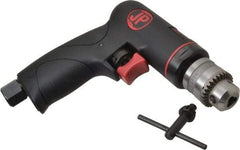 PRO-SOURCE - 1/4" Reversible Keyed Chuck - Pistol Grip Handle, 2,600 RPM, 4 CFM, 0.3 hp, 90 psi - Top Tool & Supply