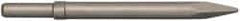 PRO-SOURCE - 10.2" OAL, Moil Point Chisel - Round Shank, Alloy Steel - Top Tool & Supply