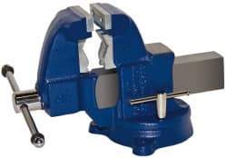 Gibraltar - 3-1/2" Jaw Width x 4" Jaw Opening Capacity, 4-1/2" Throat Depth, Bench & Pipe Combination Vise - 1/8 to 2-1/2" Pipe Capacity, Swivel Base, Bolt Down Attachment, Ductile Iron - Top Tool & Supply