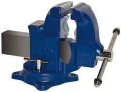 Gibraltar - 5" Jaw Width x 7-1/2" Jaw Opening Capacity, 6" Throat Depth, Bench & Pipe Combination Vise - 1/8 to 4-1/2" Pipe Capacity, Swivel Base, Bolt Down Attachment, Ductile Iron - Top Tool & Supply