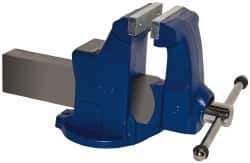 Gibraltar - 6" Jaw Width, 10" Opening Capacity, 6-1/4" Throat Depth, Ductile Iron Stationary Bench Vise - Bolt Down Base Attachment - Top Tool & Supply