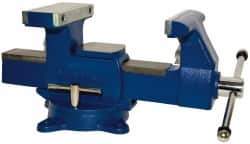 Gibraltar - 6-1/2" Jaw Width x 7" Jaw Opening Capacity, 4" Throat Depth, Bench & Pipe Combination Vise - 1/8 to 3-1/2" Pipe Capacity, Swivel Base, Bolt Down Attachment, Ductile Iron - Top Tool & Supply