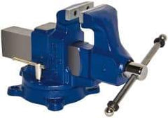 Gibraltar - 4" Jaw Width, 6-1/2" Opening Capacity, 4" Throat Depth, Ductile Iron Swivel Bench Vise - Bolt Down Base Attachment - Top Tool & Supply