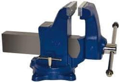 Gibraltar - 6" Jaw Width, 10" Opening Capacity, 6-1/4" Throat Depth, Ductile Iron Swivel Bench Vise - Bolt Down Base Attachment - Top Tool & Supply