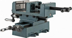 Wilton - 4" Jaw Opening Capacity x 1-3/8" Throat Depth, Horizontal Drill Press Vise - 4" Wide x 1-3/8" High Jaw, Cross Slide Base, Standard Speed, 7" OAL x 5-3/4" Overall Height, Cast Iron - Top Tool & Supply