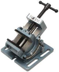 Wilton - 4" Jaw Opening Capacity x 1-1/2" Throat Depth, Angle Drill Press Vise - 4" Wide x 1-1/2" High Jaw, Stationary Base, Standard Speed, 7-1/4" OAL x 4-1/2" Overall Height, Cast Iron - Top Tool & Supply