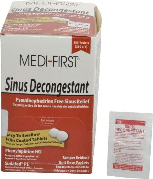 Medique - Medi-First Sinus Decongestant Tablets - Sinus Relief - Top Tool & Supply