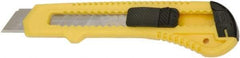 Ability One - Snap Utility Knife - 5-5/8" Steel Blade, Yellow Plastic Handle - Top Tool & Supply