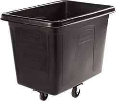 Rubbermaid - 500 Lb Load Capacity, 16 Cu Ft, 12.9 Bushels, Cube Truck - 31" Wide x 43-3/4" Long x 37" High, Black - Top Tool & Supply