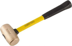 Ampco - 4 Lb Head Mallet - 15" OAL, 15" Long Fiberglass Handle with Grip - Top Tool & Supply