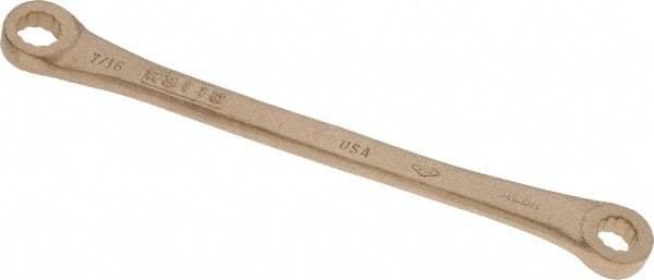 Ampco - 3/8" x 7/16" 12 Point Offset Box Wrench - Double End, 7-3/4" OAL, Aluminum Bronze - Top Tool & Supply