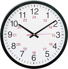 UNIVERSAL - 11-1/2 Inch Diameter, White Face, Dial Wall Clock - Analog Display, Black Case, Runs on AA Battery - Top Tool & Supply