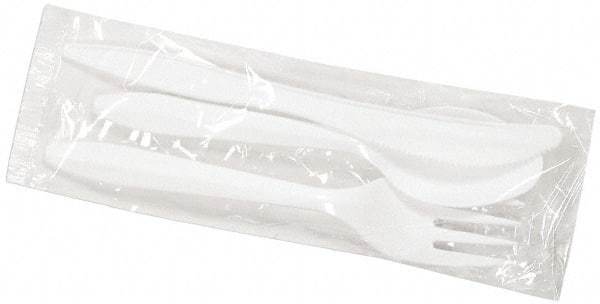 Boardwalk - Boardwalk Three-Piece Wrapped Cutlery Kit: Fork, Knife, Spoon - White - Top Tool & Supply