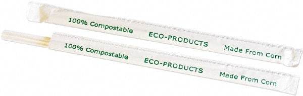 ECO PRODUCTS - Compostable Straws, 7 3/4", Corn Plastic, Clear - Use with Beverages - Top Tool & Supply