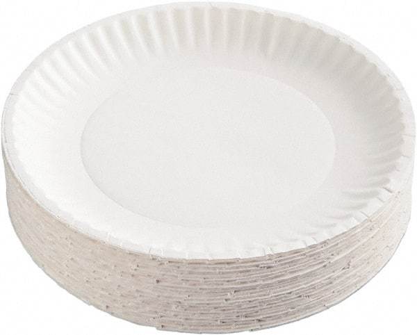 AJM Packaging Corporation - Coated Paper Plates, 9" - White - Top Tool & Supply