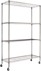 ALERA - 4 Shelf Wire Shelving Unit - 18" Deep x 72" High, - Top Tool & Supply