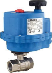 BONOMI - 1/2" Pipe, 24 VAC, DCV Voltage 1,000 psi WOG Rating 316 Stainless Steel Electric Actuated Ball Valve - PTFE Seal, Full Port, 150 psi WSP Rating, NPT End Connection - Top Tool & Supply