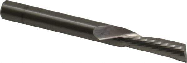 Onsrud - 1/4" Cutting Diam x 3/4" Length of Cut, 1 Flute, Downcut Spiral Router Bit - Uncoated, Right Hand Cut, Solid Carbide, 2-1/2" OAL x 1/4" Shank Diam, Single Edge, 22° Helix Angle - Top Tool & Supply