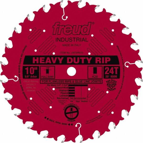 Freud - 10" Diam, 5/8" Arbor Hole Diam, 24 Tooth Wet & Dry Cut Saw Blade - Carbide-Tipped, Standard Round Arbor - Top Tool & Supply