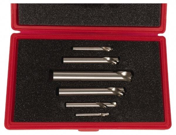 Cleveland - 1/4 to 1 Inch Body Diameter, 120° Point Angle, Spotting Drill Set - Series 2636, Gold Finish, Cobalt, Includes Six Spotting Drills - Top Tool & Supply