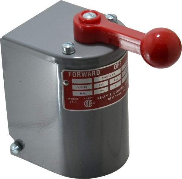 Made in USA - 230 VAC/VDC, 550 VAC Input Volt, Maintained (MA), Enclosed Drum Switch - 4 Inch Wide x 2-1/2 Inch Deep x 4-1/2 Inch High, CSA Certified, UL Listed - Top Tool & Supply