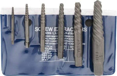 Cleveland - 6 Piece Spiral Flute Screw Extractor Set - Screw Range 3/16 to 1" - Top Tool & Supply