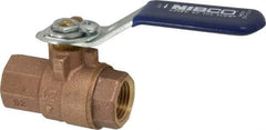 NIBCO - 1/2" Pipe, Full Port, Bronze Standard Ball Valve - 2 Piece, Inline - One Way Flow, FNPT x FNPT Ends, Lever with Memory Stop Handle, 600 WOG, 150 WSP - Top Tool & Supply