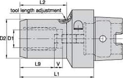 Kennametal - HSK63C Taper Shank, 14mm Hole Diam, Hydraulic Tool Holder/Chuck - 33.6mm Nose Diam, 75mm Projection, 36mm Clamp Depth, 15,000 RPM, Through Coolant - Exact Industrial Supply