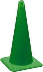 PRO-SAFE - 28" High, Lime Rigid Traffic Cone - 14" Base Width, 7 Lb, PVC - Top Tool & Supply