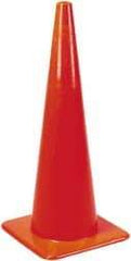 PRO-SAFE - 36" High, Orange Rigid Traffic Cone - 15" Base Width, 10 Lb, PVC - Top Tool & Supply