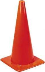 PRO-SAFE - 28" High, Orange Rigid Traffic Cone - 14" Base Width, 7 Lb, PVC - Top Tool & Supply