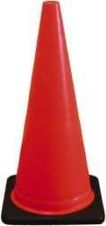 PRO-SAFE - 28" High, Orange Traffic Cone with Base - 14" Base Width, 7 Lb, PVC - Top Tool & Supply