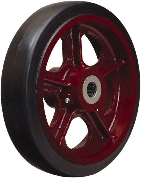 Hamilton - 12 Inch Diameter x 2-1/2 Inch Wide, Rubber on Cast Iron Caster Wheel - 900 Lb. Capacity, 3-1/4 Inch Hub Length, 1 Inch Axle Diameter, Tapered Roller Bearing - Top Tool & Supply