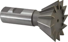 Made in USA - 2-1/2" Diam x 1-1/8" Width of Cut, 60° Included Angle, Cobalt Dovetail Cutter - 1" Shank Diam, 2-5/8" Shank Length, 3-3/4" Overall Length, Weldon Flat, Uncoated - Top Tool & Supply