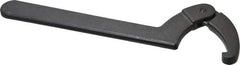 Proto - 4-1/2" to 6-1/4" Capacity, Black Oxide Finish, Adjustable Hook Spanner Wrench - 12-1/8" OAL, 1/4" Hook Pin Height - Top Tool & Supply