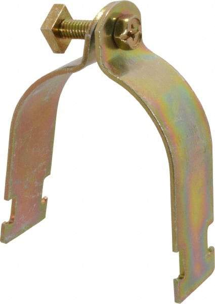 Cooper B-Line - 2-1/2" Pipe, 12 Gauge Framing Channel & Strut Mounted Clamp - Zinc Dichromate, Rigid Conduit - Top Tool & Supply