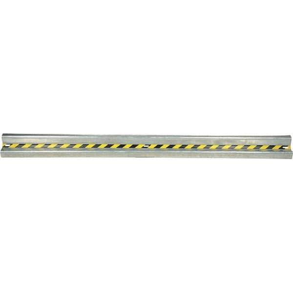 Vestil - 12' Long x 12" High, Gray with Black & Yellow Caution Tape Steel Straight Heavy Duty Guard Rail - 3 Rails Accommodated, 3-1/4" Deep, 83 Lb - Top Tool & Supply