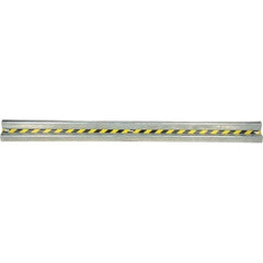 Vestil - 12' Long x 12" High, Gray with Black & Yellow Caution Tape Steel Straight Heavy Duty Guard Rail - 3 Rails Accommodated, 3-1/4" Deep, 83 Lb - Top Tool & Supply