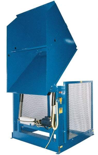 Vestil - 6,000 Lb Load Capacity, Steel Box Dumper - 68" Wide x 68" Long x 53-1/2" High, Blue - Top Tool & Supply