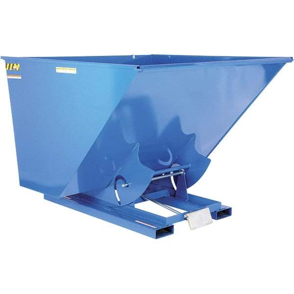 Vestil - 6,000 Lb Load Capacity, 2.5 Cu Yd, Steel Self-Dumping Hopper - 69-1/4" Wide x 69" Long x 52" High, Powder Coat Blue - Top Tool & Supply