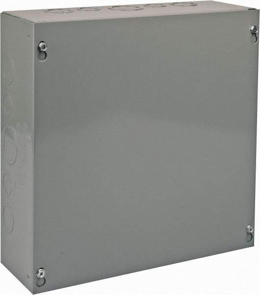 Cooper B-Line - Steel Junction Box Enclosure Screw Flat Cover - NEMA 1, 12" Wide x 12" High x 4" Deep - Top Tool & Supply