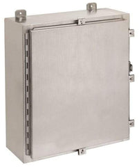 Cooper B-Line - Stainless Steel Standard Enclosure Hinge Flat Cover - NEMA 4, 12, 13, 4X, 24" Wide x 36" High x 8" Deep, Corrosion Resistant, Rainproof & Watertight - Top Tool & Supply