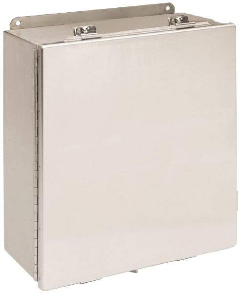 Cooper B-Line - Stainless Steel Standard Enclosure Hinge Flat Cover - NEMA 4, 12, 13, 3RX, 4X, 14" Wide x 16" High x 6" Deep, Corrosion Resistant, Dust-tight, Rainproof & Watertight - Top Tool & Supply