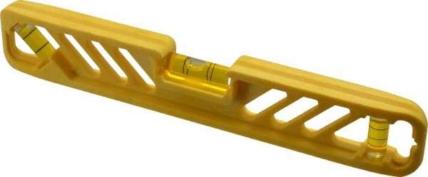 Empire Level - Magnetic 9" Long 3 Vial Torpedo Level - Polycast, Yellow, 1 45°, 1 Level & 1 Plumb Vials - Top Tool & Supply