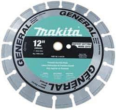 Makita - 14" Diam, 20mm Arbor Hole Diam, Wet & Dry Cut Saw Blade - Diamond-Tipped, Standard Round Arbor - Top Tool & Supply