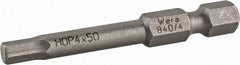 Wera - 4mm Hex Bit - 1/4" Hex Drive, 2" OAL - Top Tool & Supply